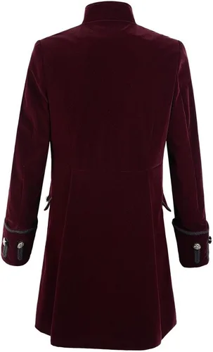Vista 4 de Chamarra de hábito de estilo victoriano, steampunk y gótico de terciopelo para hombre