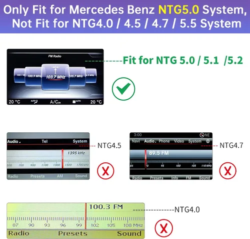 Vista 2 de Decodificador inalámbrico de interfaz CarPlay para Mercedes-Benz NTG5.0 Para B/C/E/G/S/V/GLC/CLA/GLA/GLE/GLS Class (2015-2018), compatible