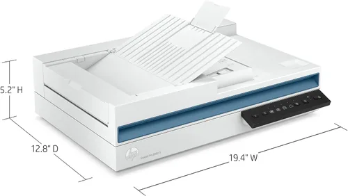 Vista 3 de HP ScanJet Pro 2600 f1, blanco, escaneo rápido de 2 caras y alimentador automático de documentos (20G05A)