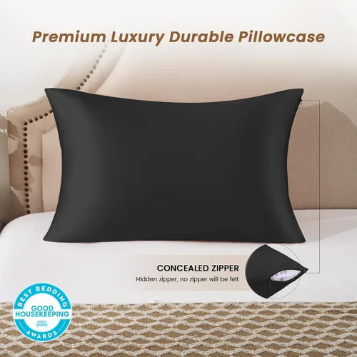 Vista 3 de THXSILK Funda de almohada de seda de morera 100 % natural para cabello y piel, grado 6A, 1 paquete, fundas de almohada de seda de morera con cierre