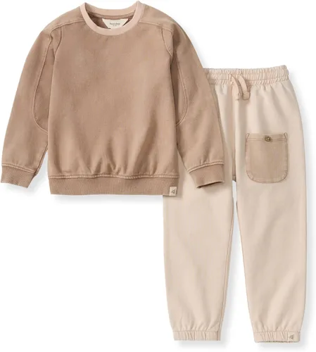 Vista 9 de Burt's Bees Baby Boys Organic Cotton Sweatshirt & Jogger Set, Outfit Bundle Fútbol de lavado ácido