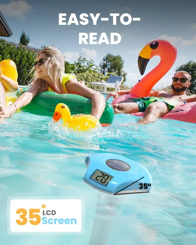 Vista 3 de BALDR Termómetro flotante para piscina, termómetro de piscina con energía solar, fácil de leer/usar