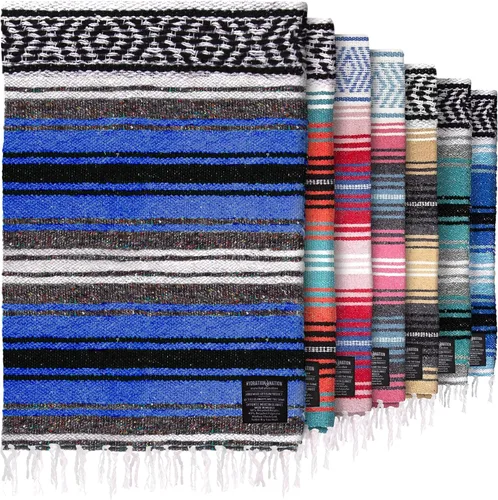 Vista 38 de Hydration Nation Auténtica manta mexicana extra grande (70 x 50 pulgadas), yoga tejida a mano, serape, falsa artesanal, playa, campamento, picnic