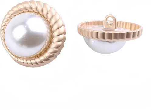 Vista 21 de 5 piezas de botones de oro con perlas de metal para mujer, botones para abrigo de suéter, decoración para ropa, accesorios de costura y manualidades