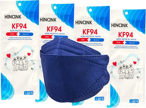 Vista 12 de Paquete de 20 mascarillas KF94 negras empaquetadas individualmente, unisex, filtros de 4 capas para adultos y mayores, coloridos