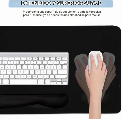 Vista 4 de Alfombrilla de ratón grande 4 en 1 para juegos, almohadilla de reposo para muñeca del teclado y conjunto de alfombrilla con soporte para muñeca
