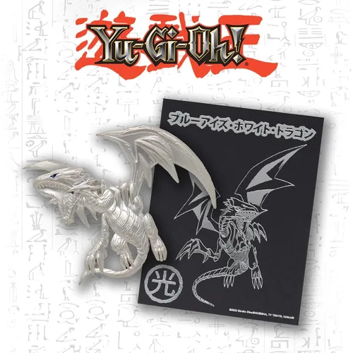 Vista 6 de Yu-Gi-Oh! Insignia de pin chapada en plata .999 de edición limitada Dragón blanco de ojos azules