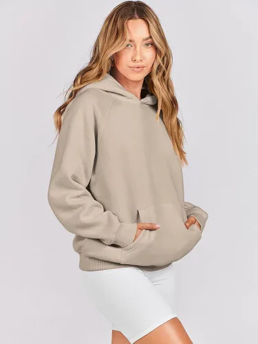 Vista 64 de ANRABESS - Sudaderas con capucha para mujer, sobre talla, de vellón de manga larga, modelo de 2024, para otoño