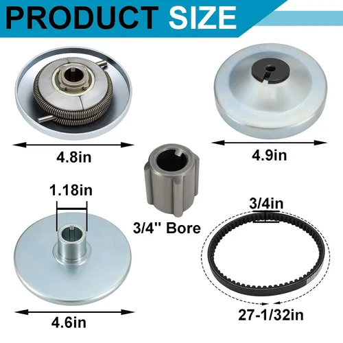 Vista 3 de Embrague convertidor de par serie 30, embrague Go Kart de 3/4 pulgadas con correa de transmisión Go Cart 203589 para compatible con Comet 219552