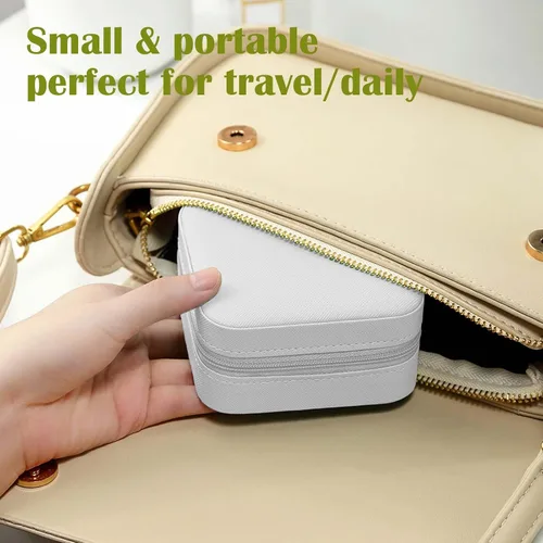 Vista 4 de CIPIDI Joyero de viaje, caja de regalo para dama de honor, paquete de 6 cajas de joyería pequeñas, mini organizador de joyas, caja de almacenamiento