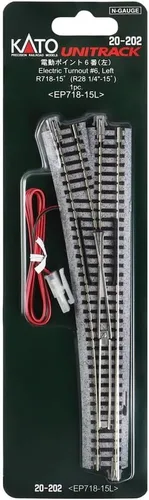 Vista 3 de KATO Escala N Desvío Eléctrico No. 6 Izquierdo 20-202 Suministros para Trenes de Modelismo