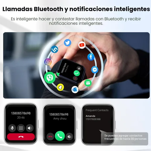 Vista 2 de JeeJTek Relojes inteligentes para hombres y mujeres - Pantalla HD de 1.83" 2025 Rastreador de fitness con 100 modos deportivos, monitor