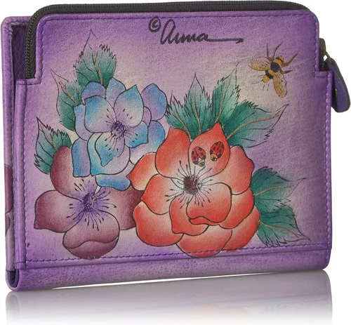 Vista 2 de Anna By Anuschka Cartera de mano de cuero genuino pintada a mano para mujer