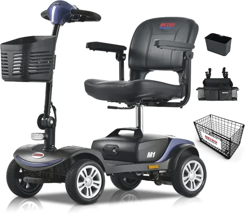 Vista 13 de Metro Mobility Patinetes eléctricos de movilidad de 4 ruedas para adultos, capacidad de 300 libras, scooter plegable de movilidad para personas