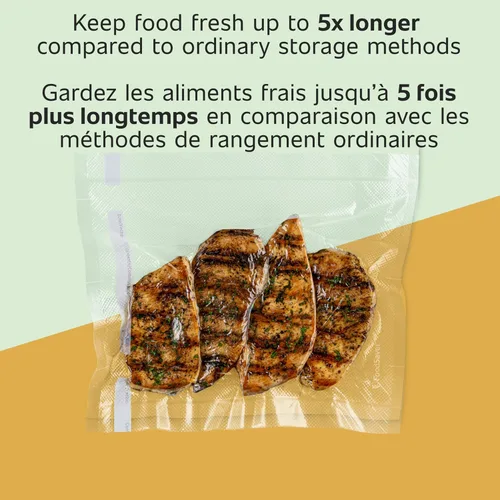 Vista 3 de FoodSaver Bolsas selladoras al vacío de longitud personalizada, paquete múltiple, 5 rollos para almacenamiento hermético de alimentos y Sous Vide