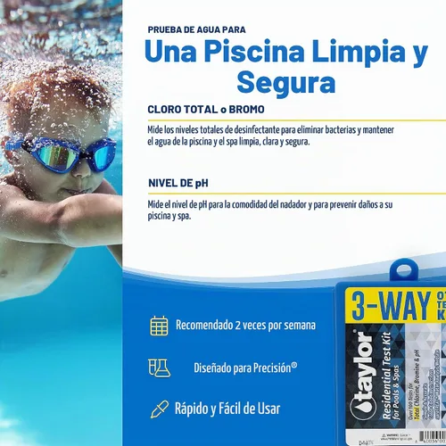 Vista 3 de Taylor K-1000 Kit de prueba residencial básico para piscina y spa