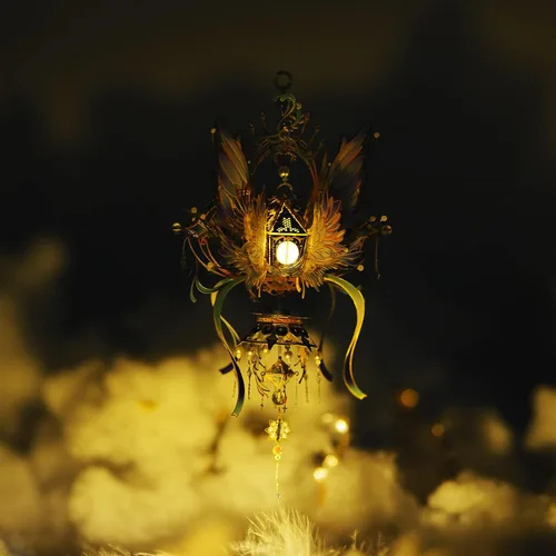 Vista 4 de MU Rompecabezas de metal 3D para adultos, construcción de ojos rojos de ángel, rompecabezas de acero con ojos de Wedjat, mitos antiguos, poder