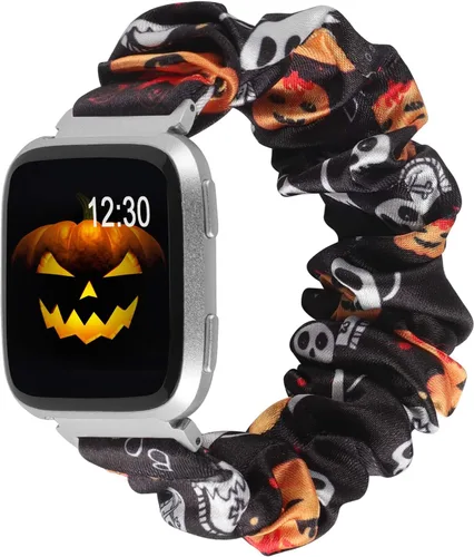 Vista 13 de TOYOUTHS Bandas Scrunchie compatibles con Fitbit Versa/Versa 2/Versa Lite Edición Especial para mujeres y hombres, linda correa de tela elástica