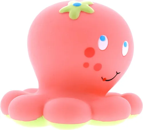Vista 8 de DolliBu Octopus Bath Buddy Squirter - Juguete flotante de goma de pulpo rosa, divertido juego de baño para niños pequeños, lindo juguete de animales