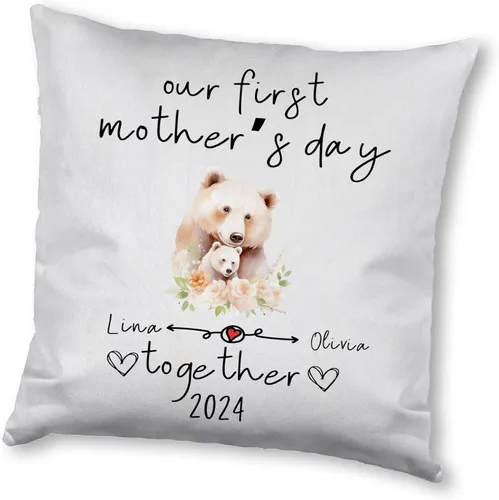 Vista 11 de Mother's Day Bear, Personalised Pillow Case Decor for Home, Present for Mom, Grandmother, for Her