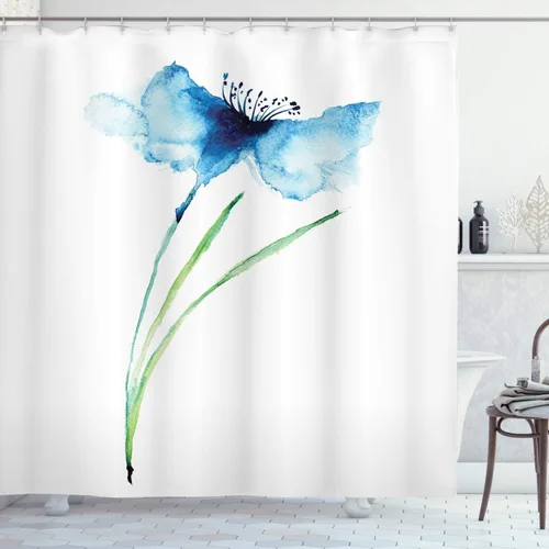 Vista 35 de Ambesonne Cortina de ducha retro, diseño clásico de rayas verticales, imagen, imagen antigua, obra de arte, juego de decoración de baño de tela