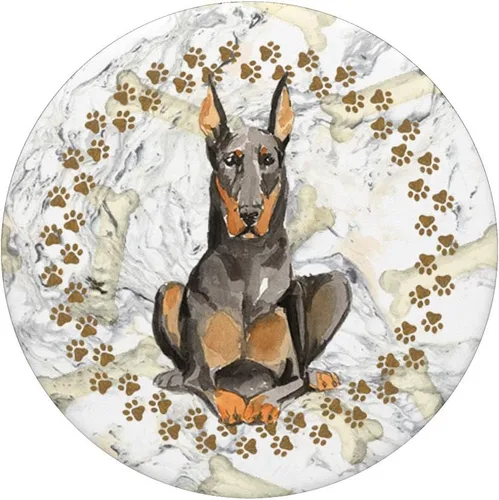 Vista 3 de Bonito regalo artístico de Doberman para amante del perro – PopSockets Grip y soporte para teléfonos y tabletas