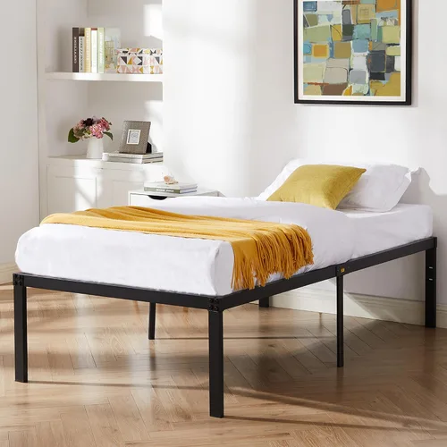 Vista 11 de Base de cama Vecelo, de 14 pulgadas, listones de acero resistente Plataforma metálica B