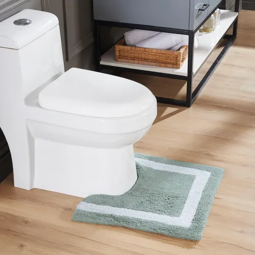 Vista 38 de Better Trends - Alfombra de baño 100% algodón reversible, altamente absorbente y lavable a máquina, suave, tapete de ducha para piso de baño