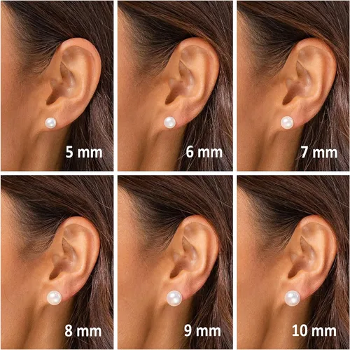 Vista 3 de PAVOI Sterling Silver, 14K Gold Plated, AAA+ Quality Handpicked Freshwater Cultured Stud Pearl Earrings