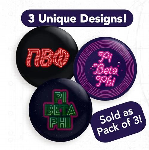 Vista 8 de Desert Cactus Pi Beta Phi Buttons Pin Sorority 3 Pieces of Variety Back Badge 2.25-inch