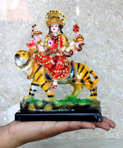 Vista 4 de eSplanade Maa Durga MATA Rani Estatua Ídolo para Mandir Hogar (8") Navratri Pooja Durga Maa - Resina - Multicolor
