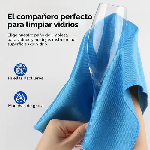 Vista 3 de HOMEXCEL - Paños de limpieza de vidrio, 6 unidades, toalla sin rayas para ventanas, 14 x 16 pulgadas Paño de limpieza de microfibra reutilizable
