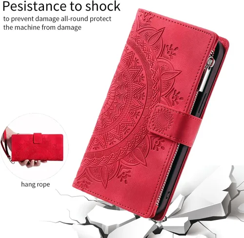Vista 6 de Asuwish Funda de teléfono para Samsung Galaxy A04e con protector de pantalla de vidrio templado y correa para la muñeca, diseño de flores