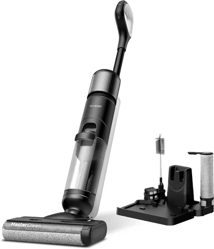 Vista 10 de Ultenic Aspiradora y trapeador inalámbrico en seco y húmedo, Combo de aspiradora y trapeador con auto-limpieza, 50 minutos de duración, detección