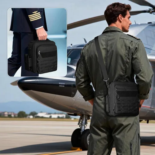 Vista 6 de Damero Bolsa para auriculares piloto, estuche para auriculares de aviación