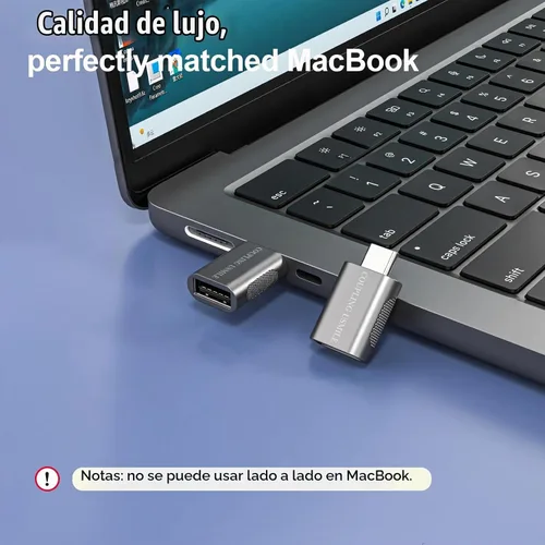 Vista 2 de Paquete de 4 adaptadores USB C a USB, adaptador tipo C a USB 3.0 de alta velocidad de 10 Gbps con OTG, compatible con MacBook/iPhone 17/16/15/14