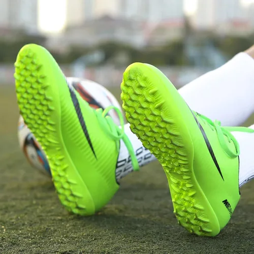 Vista 9 de UYO Zapatos de fútbol para hombre, tacos de fútbol, botas altas con cordones, botas de rugby AGFG
