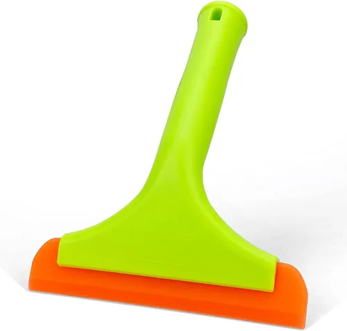 Vista 10 de Escobilla de silicona súper flexible, cuchilla de agua para auto, limpiador de agua, escobilla de ducha, cuchilla de 5.9 pulgadas y mango largo
