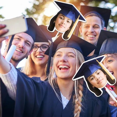 Vista 6 de Recortes de cabeza en un palo, divertido recorte de cara, abanicos recortados de cabeza con foto personalizados, cabezas de cartón personalizadas