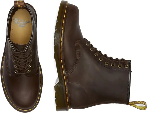 Vista 9 de Dr. Martens, Botas industriales ligeras para mujer Maple Zip con puntera de acero Marrón oscuro