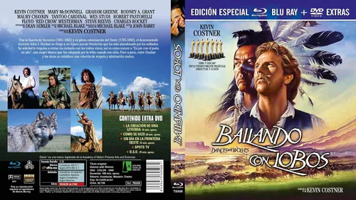 Vista 2 de Bailando Con Lobos BD+ DVD Extras 1990 Dances with Wolves Blu-Ray Import