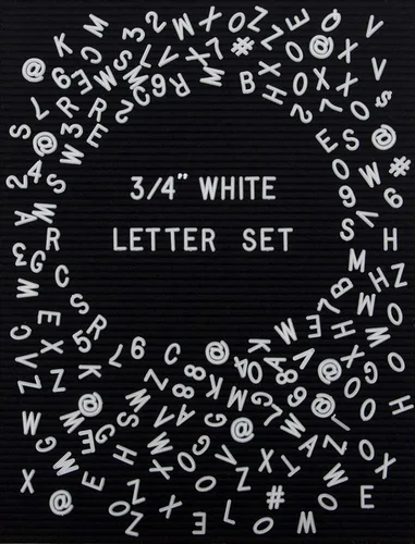 Vista 11 de Felt Like Sharing Letras de plástico para tablero de letras (letras blancas - 1/2 pulgada, 326 piezas) - Personajes y símbolos intercambiables
