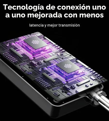 Vista 4 de Micrófono inalámbrico, micrófonos inalámbricos recargables con conexión de chip uno a uno y luces LED, duración de 40 horas, recepción de rango