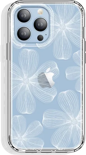 Vista 50 de GYZYA Funda transparente para iPhone 14 y iPhone 13 de 6.1 pulgadas con diseño de patrón, funda protectora delgada de TPU + parachoques a prueba