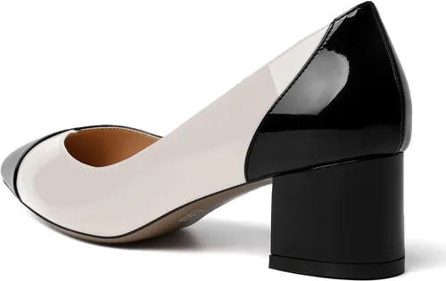 Vista 7 de SHOWFOREST Zapatos de tacón bajo con puntera puntiaguda, de patente formal para mujer, de 2 pulgadas