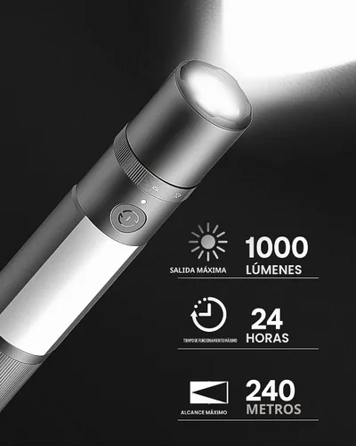 Vista 2 de HOTO Linterna de emergencia recargable, linterna LED magnética de altos lúmenes con interruptor de vidrio para ventana, cortador de cinturón