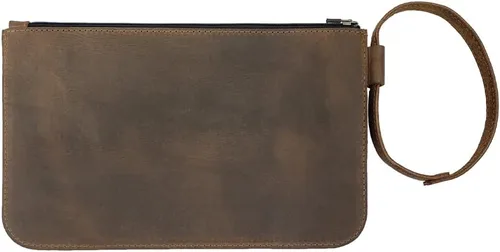 Vista 2 de Heather's, Bolso de mano rústico hecho a mano de cuero de grano completo - Guarda pequeños objetos de valor en esta funda de viaje, bolsa