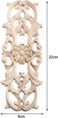 Vista 2 de MUXSAM Apliques de madera, calcomanías largas de madera para repisas de pared, armarios, armarios, puertas, muebles (2 unidades, 8.7 x 3.2 pulgadas)