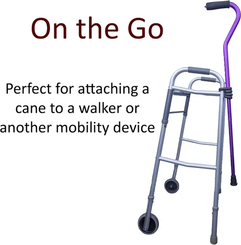 Vista 5 de Crutcheze Soporte para bastones, paquete de 3 unidades, clip flexible para bastones, para andadores, rodillos, scooters, mantiene los bastones al