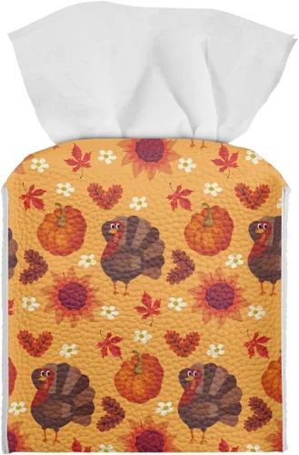 Vista 32 de 250th Anniversary Square Tissue Box Cover Pu Leather Tissue Holder Facial Paper Cover Waterproof Toilet Paper Holder for Bathroom Bedroom Modern